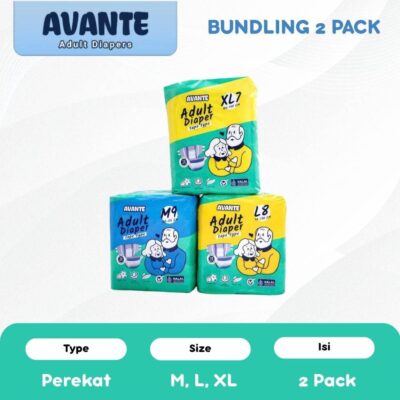 [2 PACK 99.892] AVANTE PEREKAT Popok Dewasa All Size M9/L8/XL7