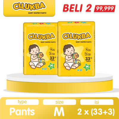 [2 PACK 99.999] CILUKBA Popok Bayi Celana M 2x (33+3)