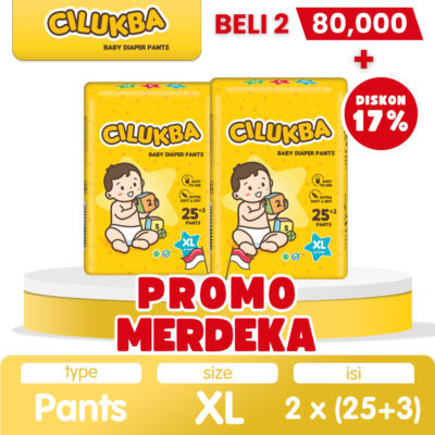 [2 PACK 99.999] CILUKBA Popok Bayi Celana XL 2x (25+3)