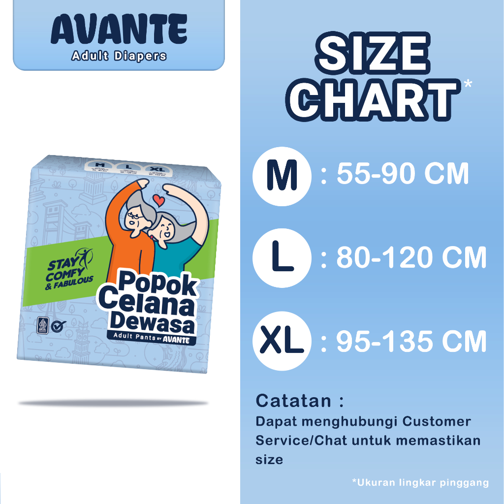 AVANTE Popok Dewasa Celana All Size M9/L8/XL7