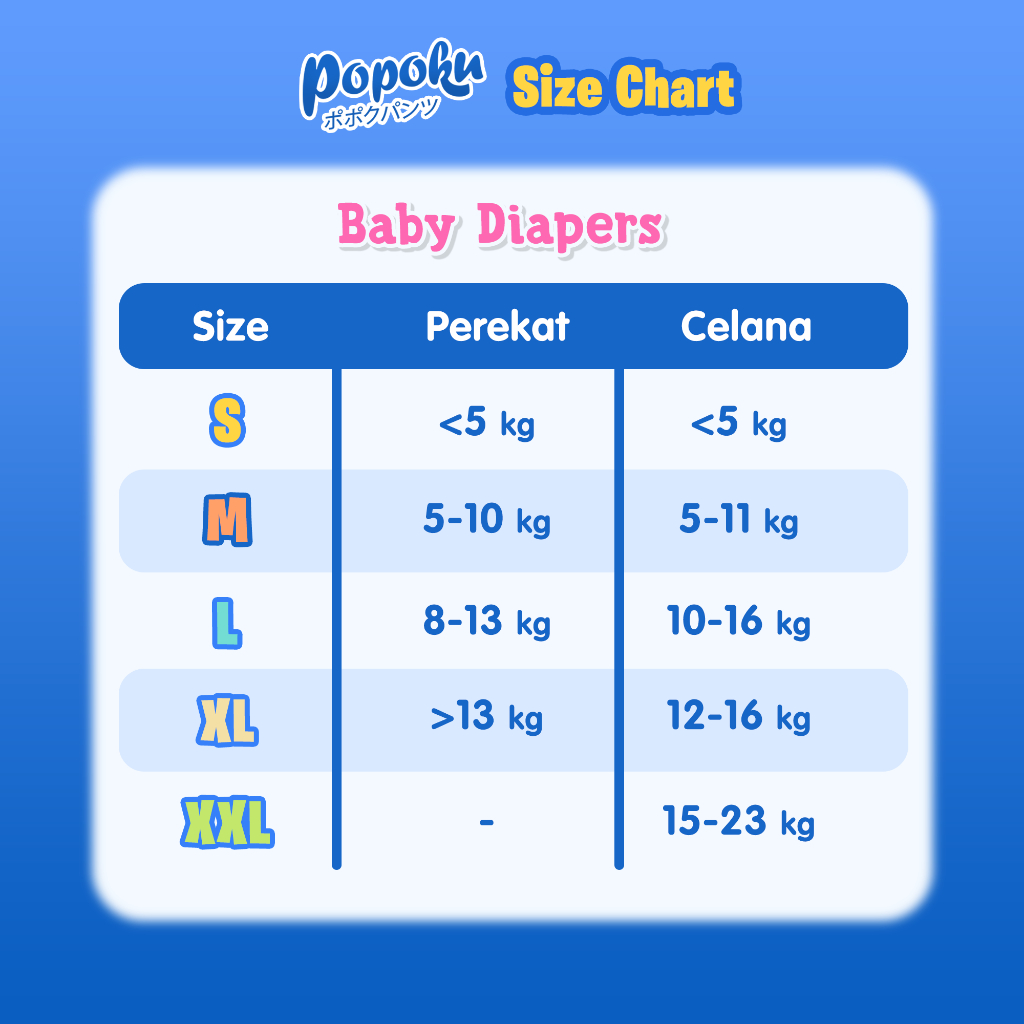 POPOKU Popok Bayi Celana Size M 30