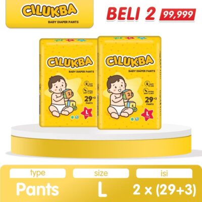 [2 PACK 99.999] CILUKBA Popok Bayi Celana L 2x (29+3)
